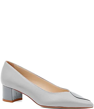 Paglietta Leather Block Heel Pumps by Amalfi
