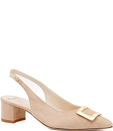 Padrino Suede Ornamented Slingback Pumps by Amalfi