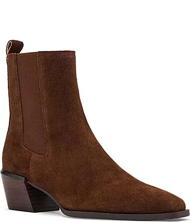 Dusi Waterproof Suede Mid Heel Booties by Blondo