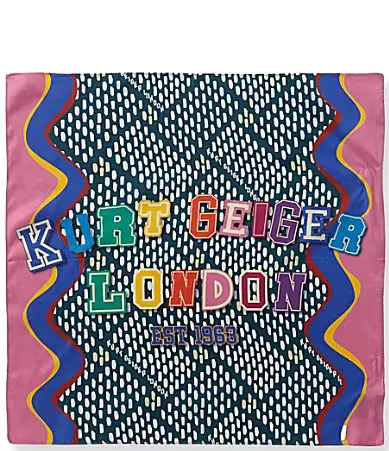 Varsity Logo Silk Square Scarf by Kurt Geiger