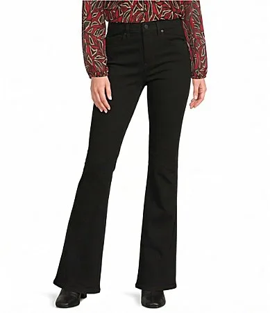 Bobbie Stretch Denim Mid Rise Straight Leg with Baby Bootcut Jeans by Liverpool Los Angeles