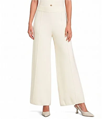 Wide Leg Sweater Knit Coordinating Pants by Skies Are Blue