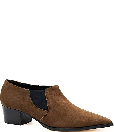 Pavese Suede Chelsea Pointed Toe Shooties by Amalfi
