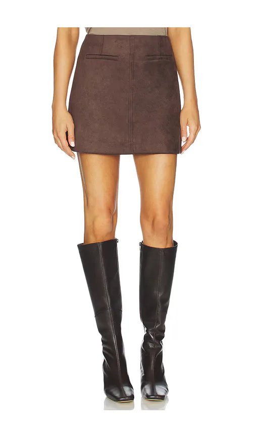 Elodie Mina Faux Suede Mini Skirt