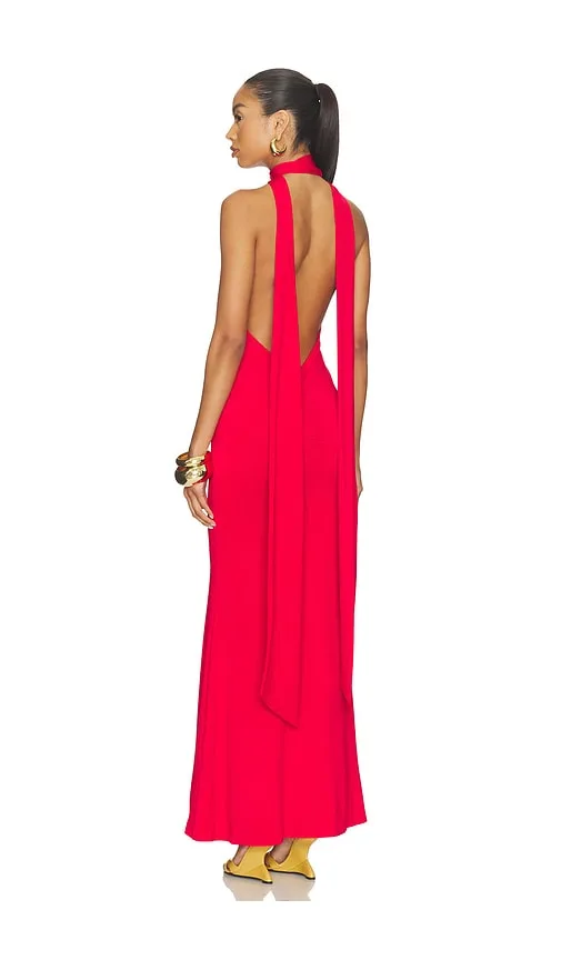 Scarf Open Neck Dress