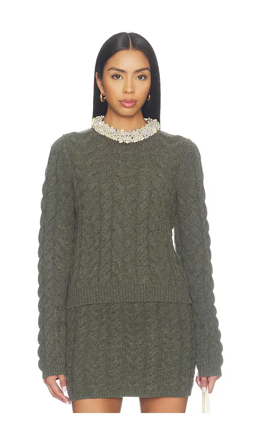 Marlie Cropped Knit Pullover with Embellishment by Ulla Johnson