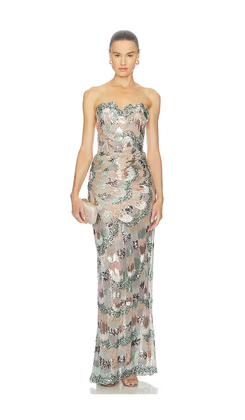 Banco Strapless Embellished Maxi Dress