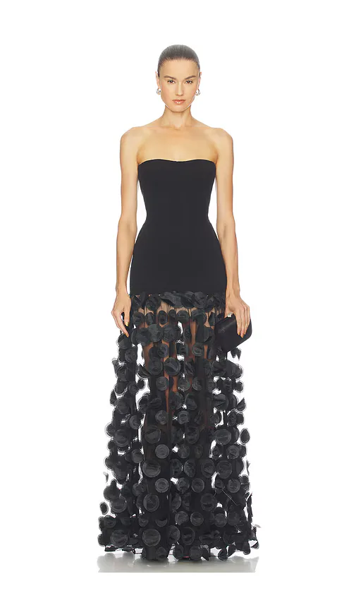 Banco Sleeveless 3D Embellished Gown by Bronx Banco