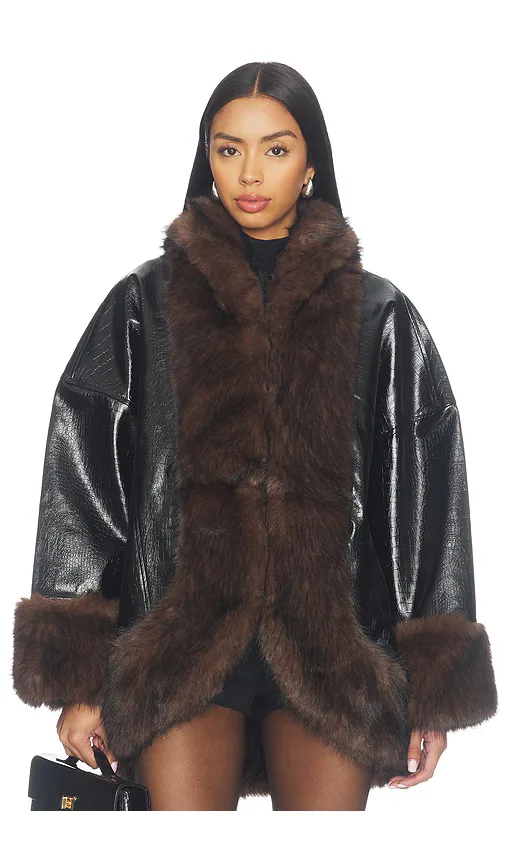 Carrie Faux Croc Coat by Apparis