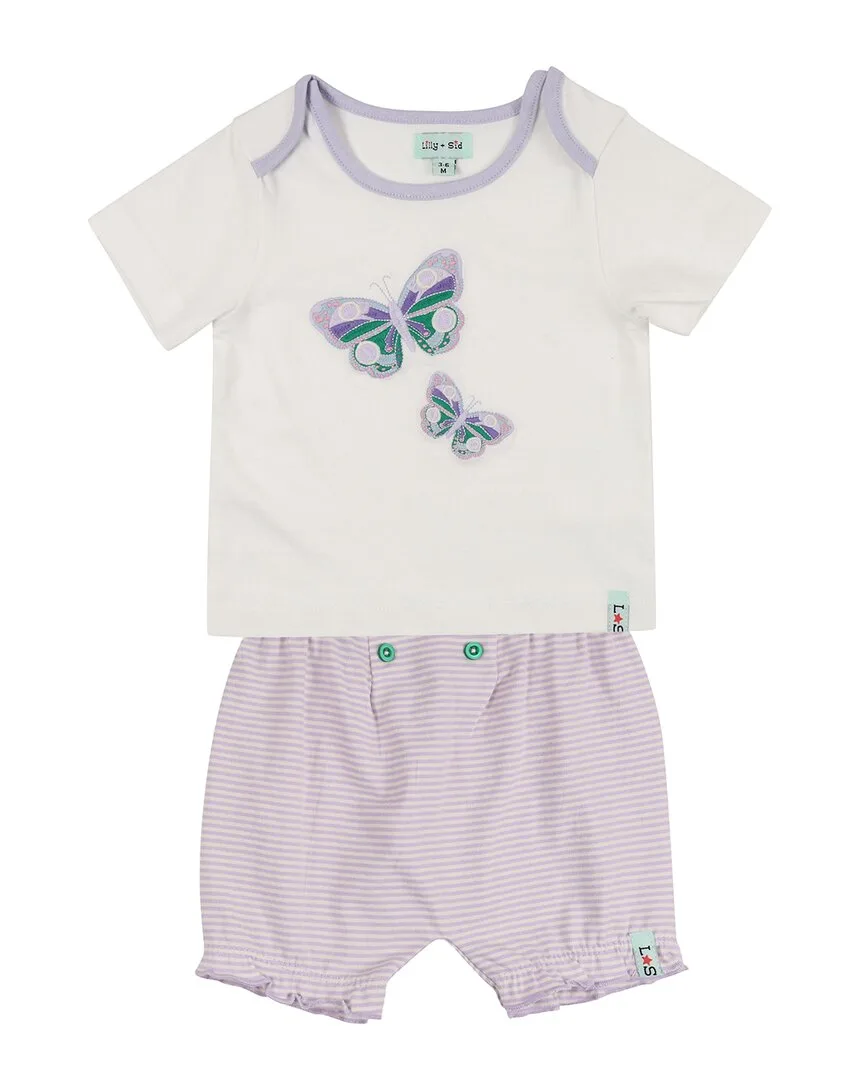 2Pc Butterfly-Shirt & Short Set by Lilly and Sid