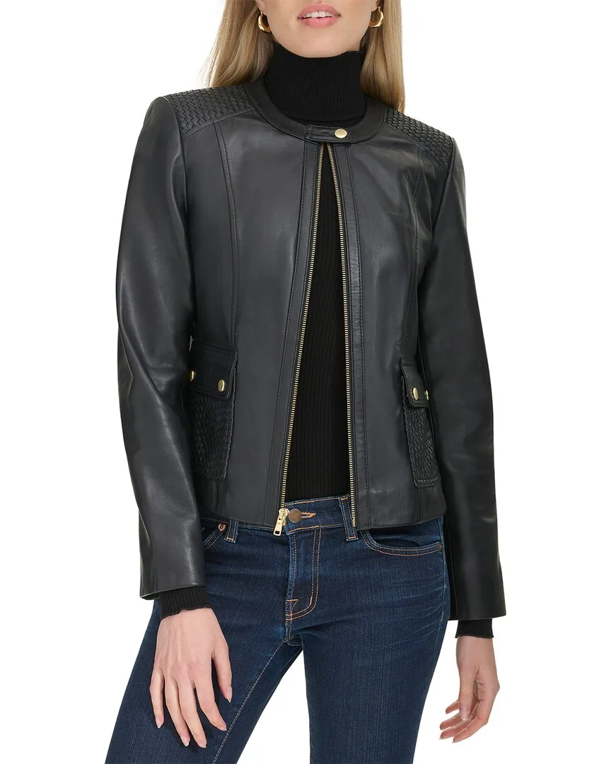 Smooth Leather Jacket by COLE HAAN