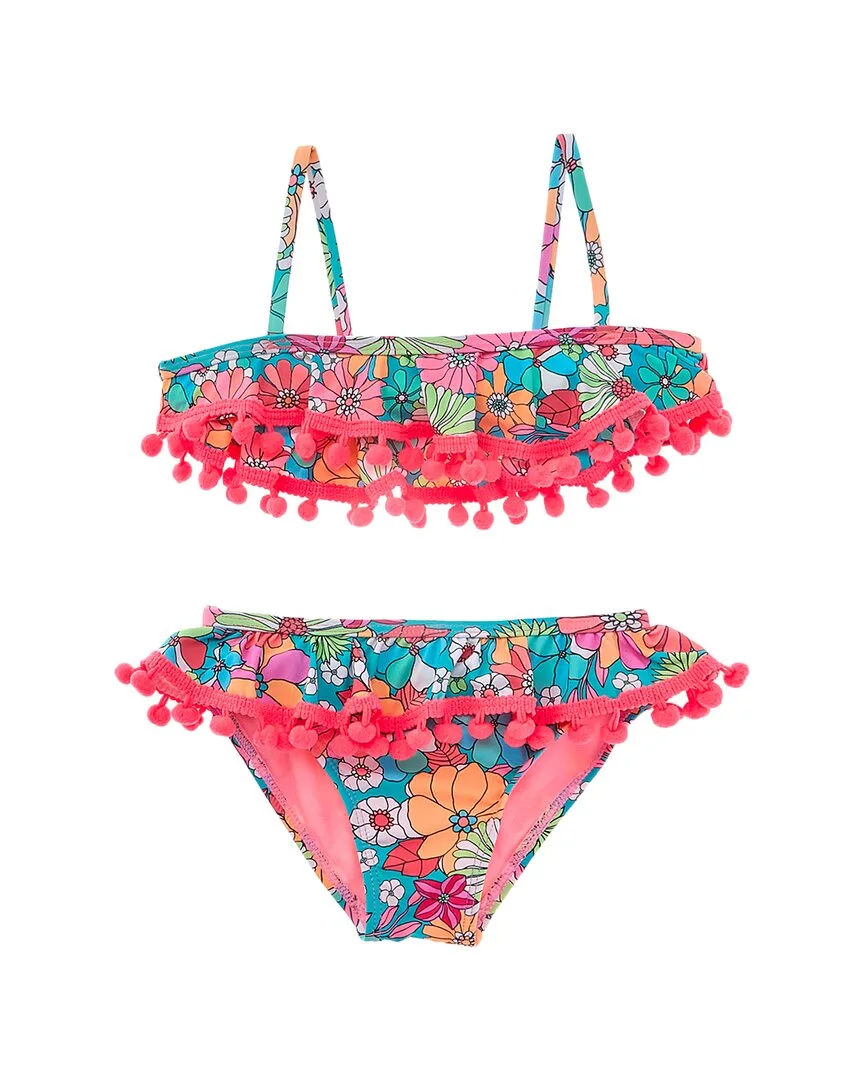 2Pc Ruffle Bra & High-Waist Bottom Swim Set by Beach Lingo
