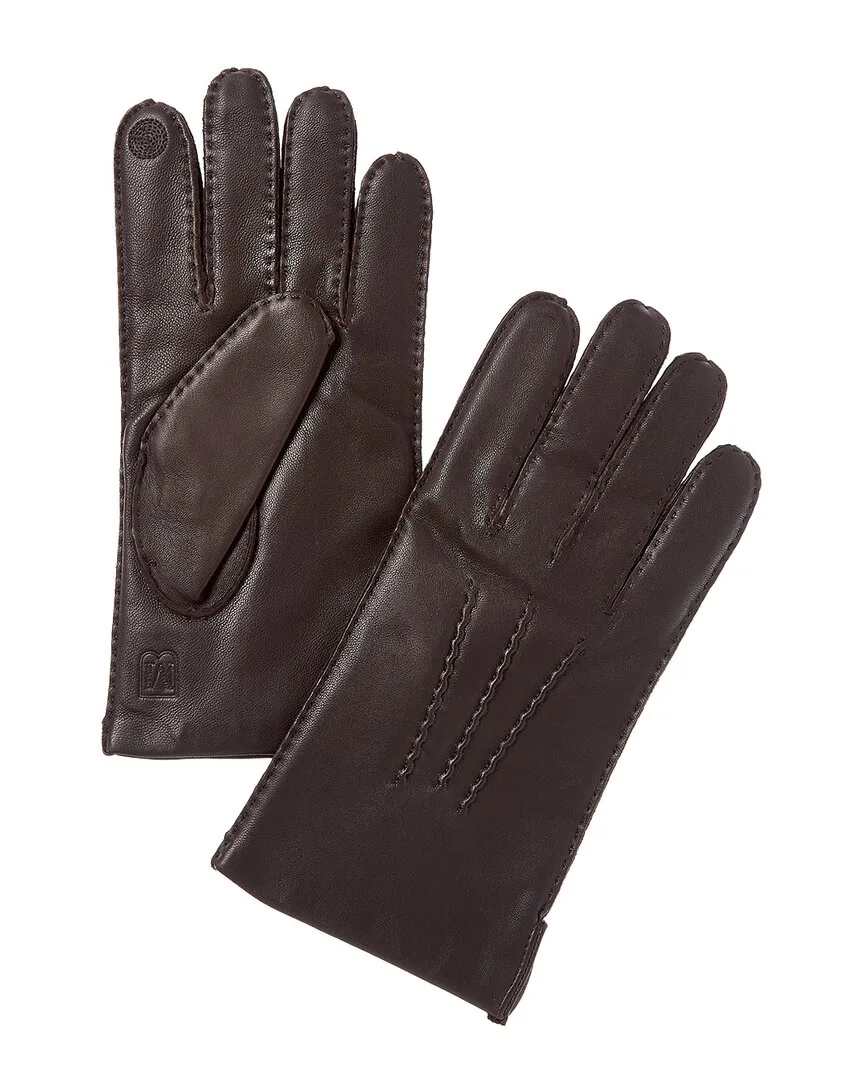 Wool-Trim Leather Gloves