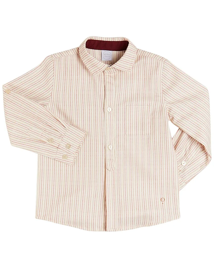 Striped Polo Collar Shirt by Pepa London