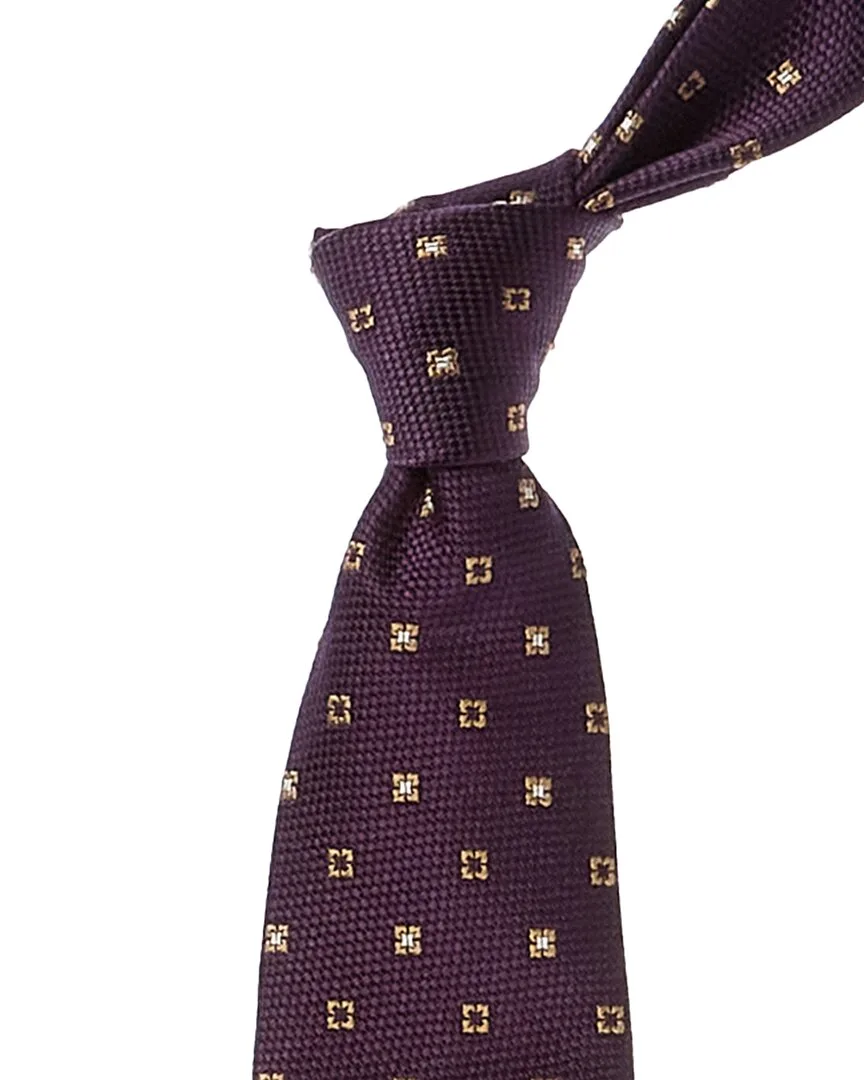 Purple Squares Silk Tie by Brunello Cucinelli