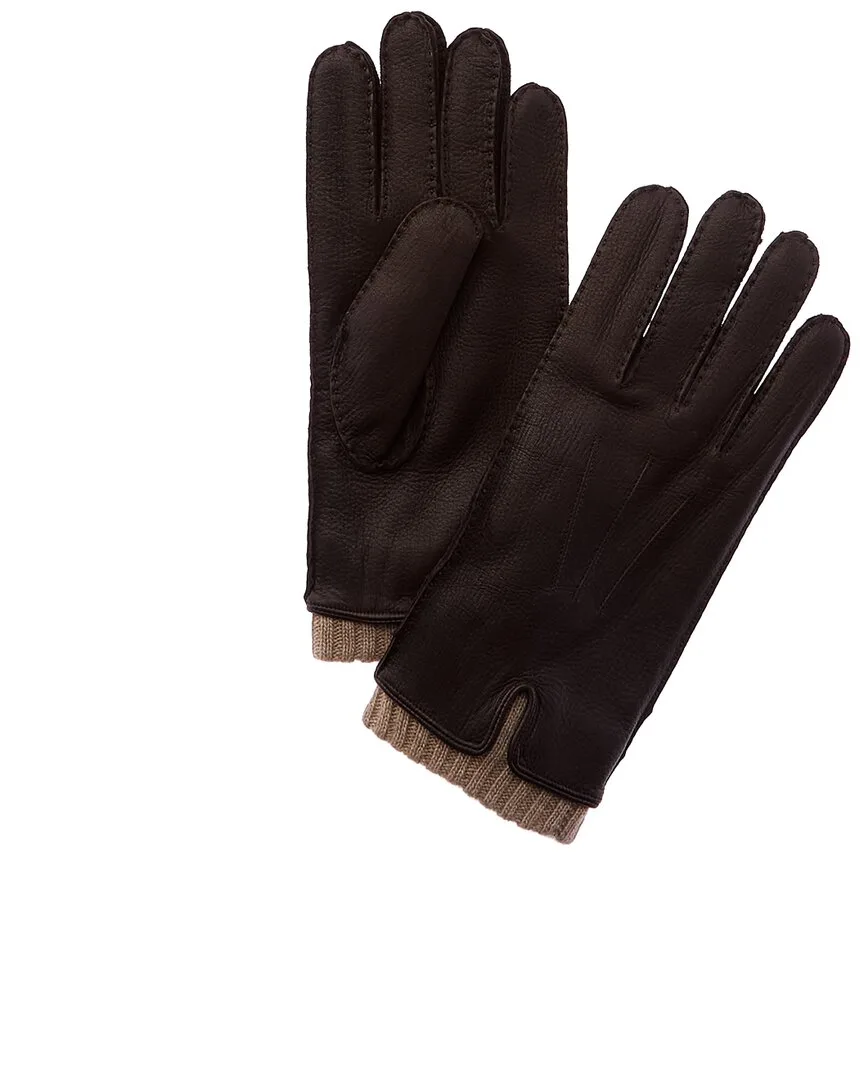 Handsewn Leather & Cashmere Gloves by Vince