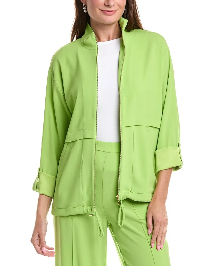 Solid Mock Neck Jacket by St. John