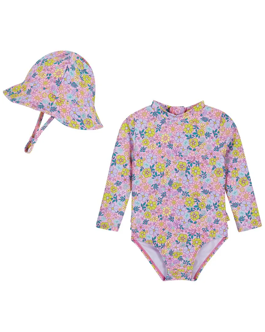 Purple Floral Rashguard by Andy & Evan