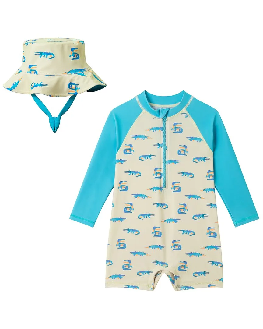 Lime Gator Swim Romper by Andy & Evan