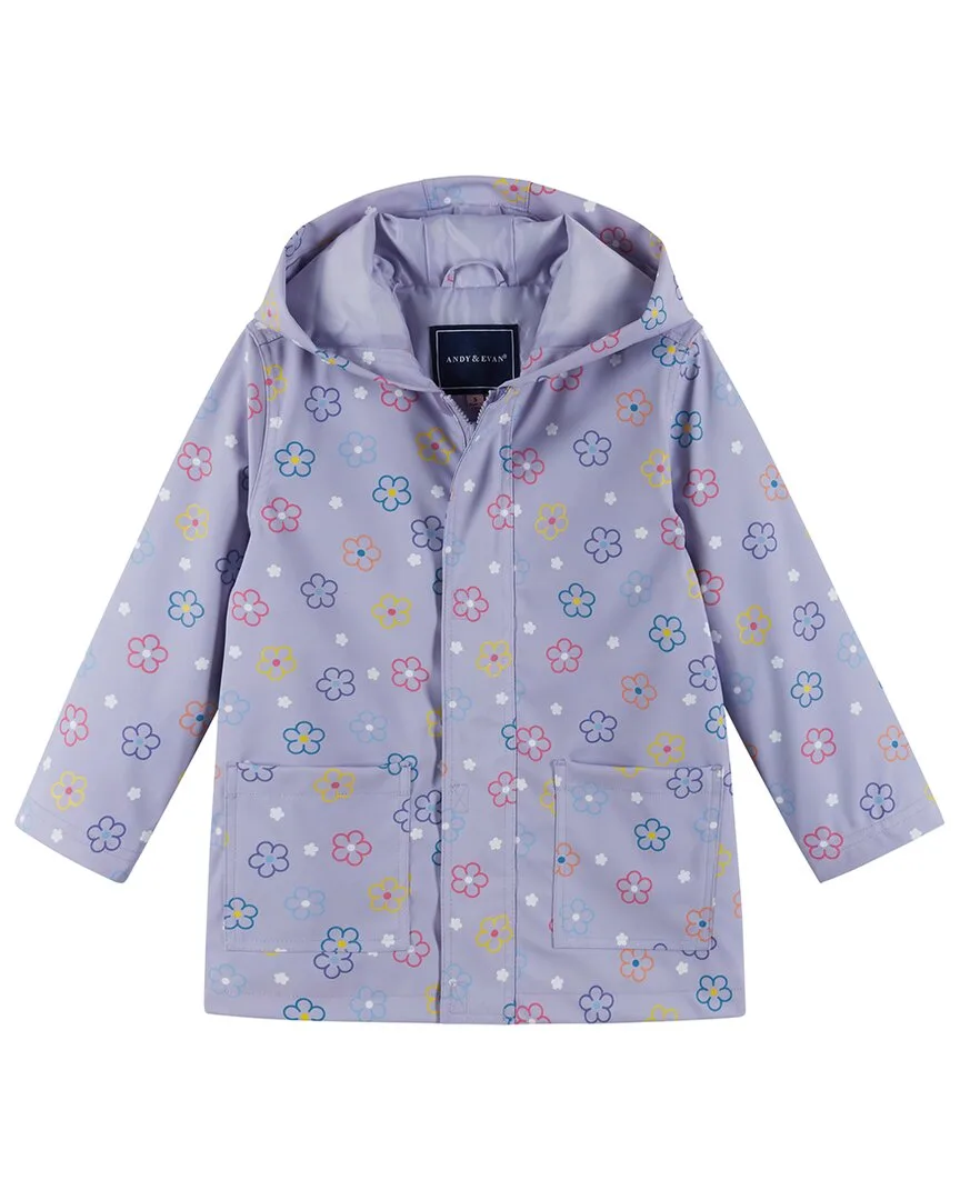 Light Purple Floral Rain Coat by Andy & Evan