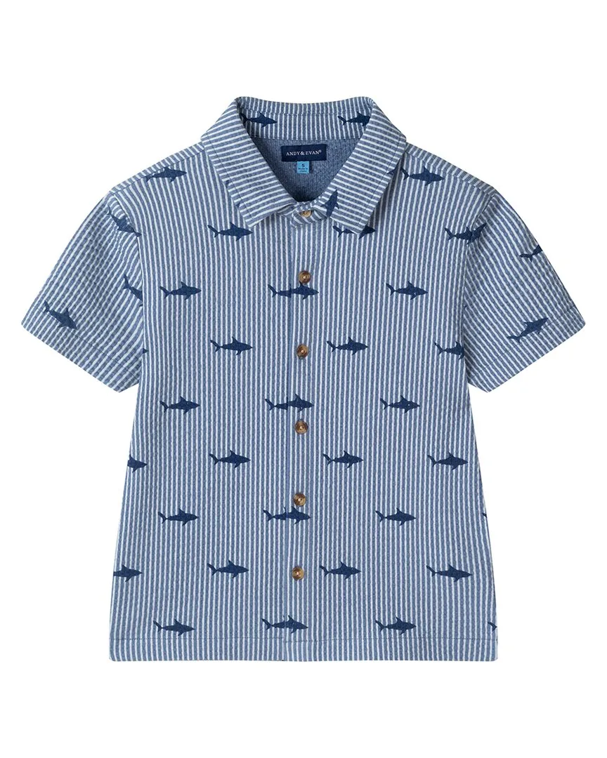 2Pc Stripe Shark Shirt & Pant Set by Andy & Evan