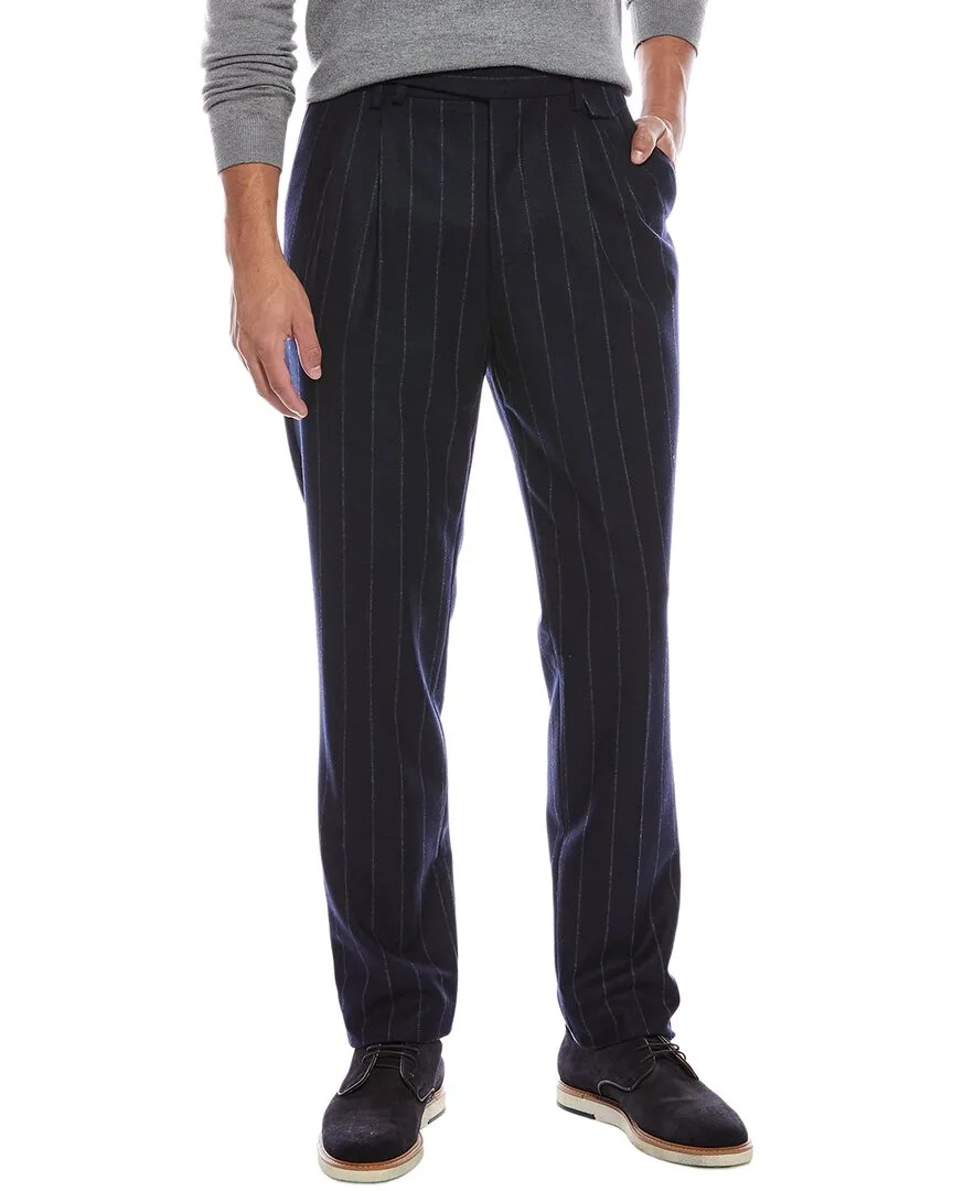Pleated Leisure Fit Wool Pant by Brunello Cucinelli