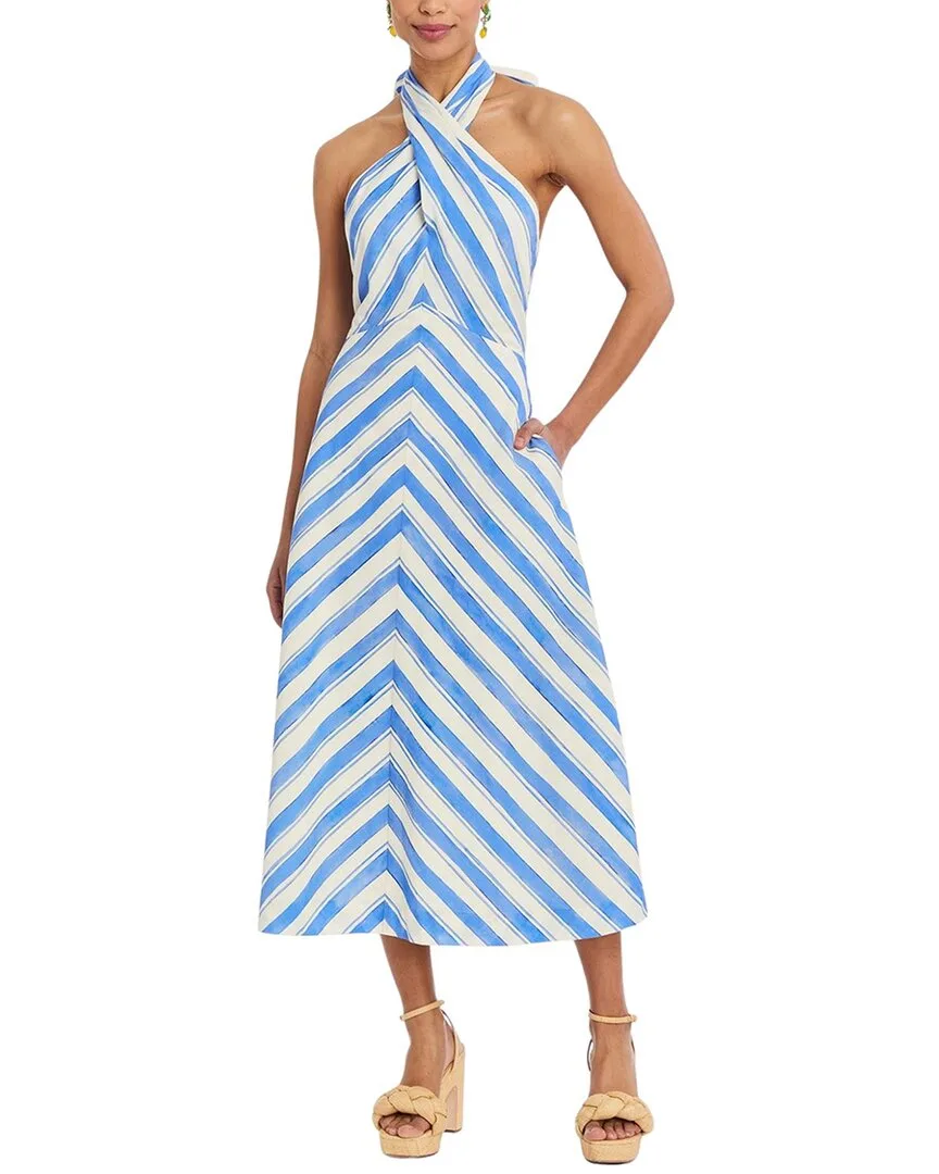 Copacabana Halter Linen-Blend Midi Dress