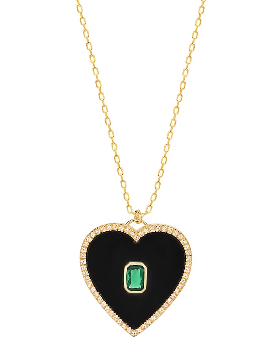 Modern Touch Collection 14K Over Silver Cz Love Necklace by Gabi Rielle