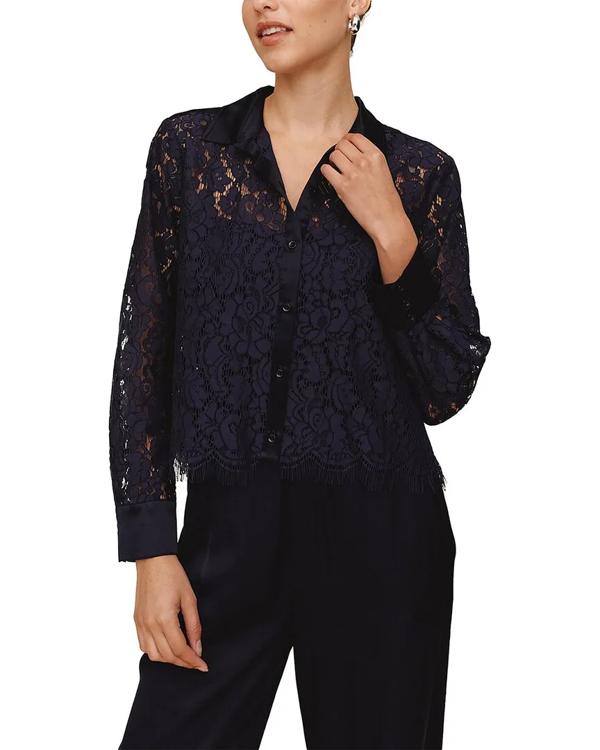 Lace Contrast Button Down by Bella Dahl