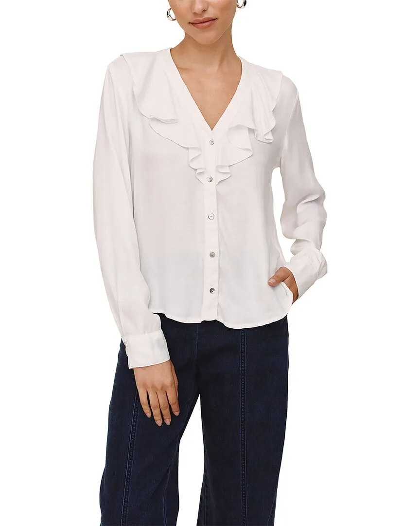 Ruffle V-Neck Button Up by Bella Dahl