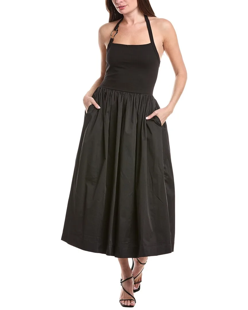 Leah Mixed Media Midi Dress