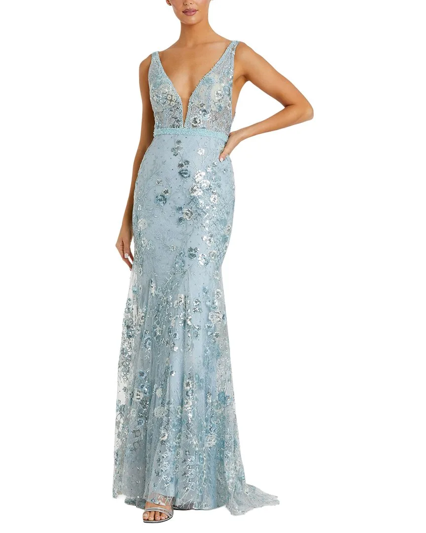 Mac Duggal Embellished Plunge Neck Gown by M.A.C.
