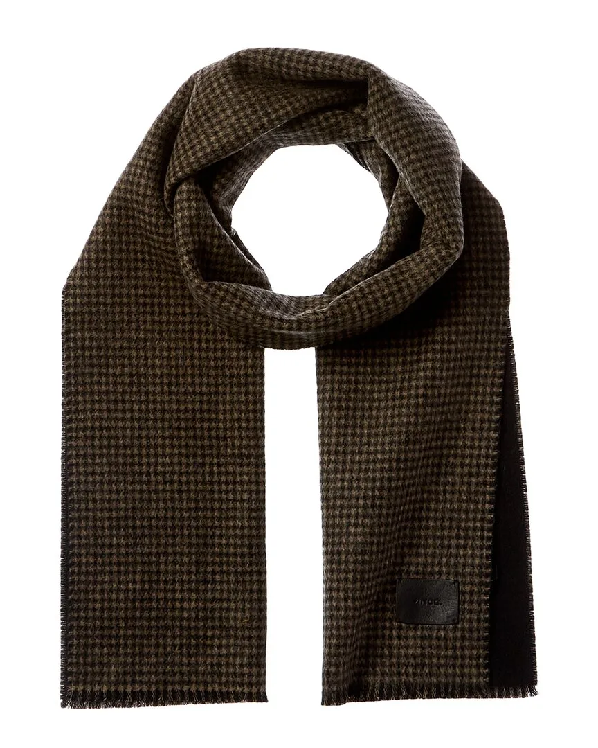 Double Face Houndstooth Wool & Cashmere-Blend Scarf by Vince