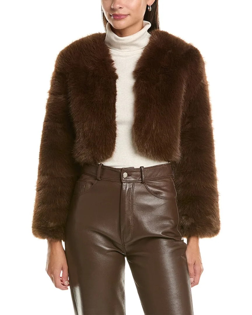 Cropped Faux Fur Jacket by La Fiorentina