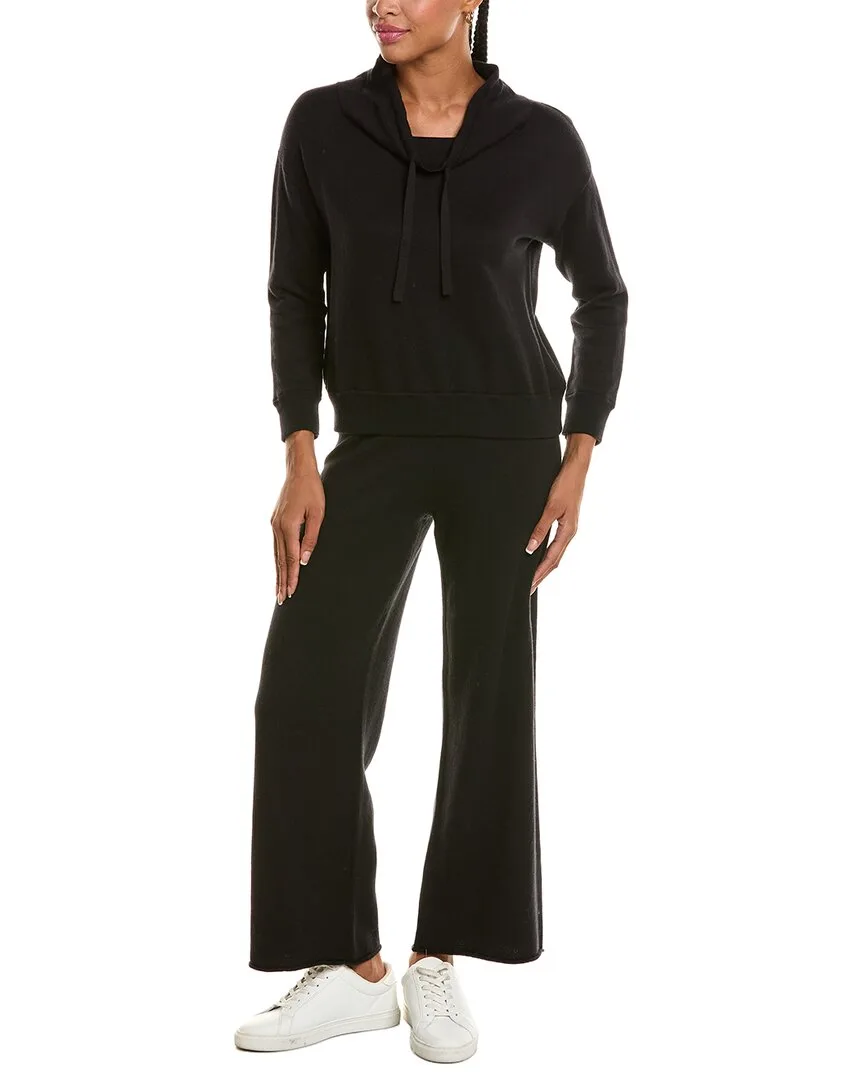 Cashmere-Blend Terry Stitch Cowl Neck Sweater & Pant Set by Hannah Rose