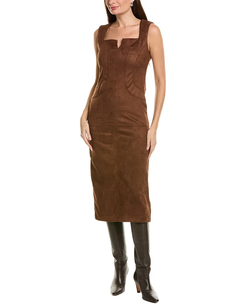 Long Vegan Suede Dress by Ellen Tracy