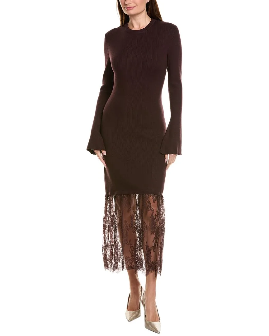 Sheer Lace Midi Sweaterdress by Ellen Tracy