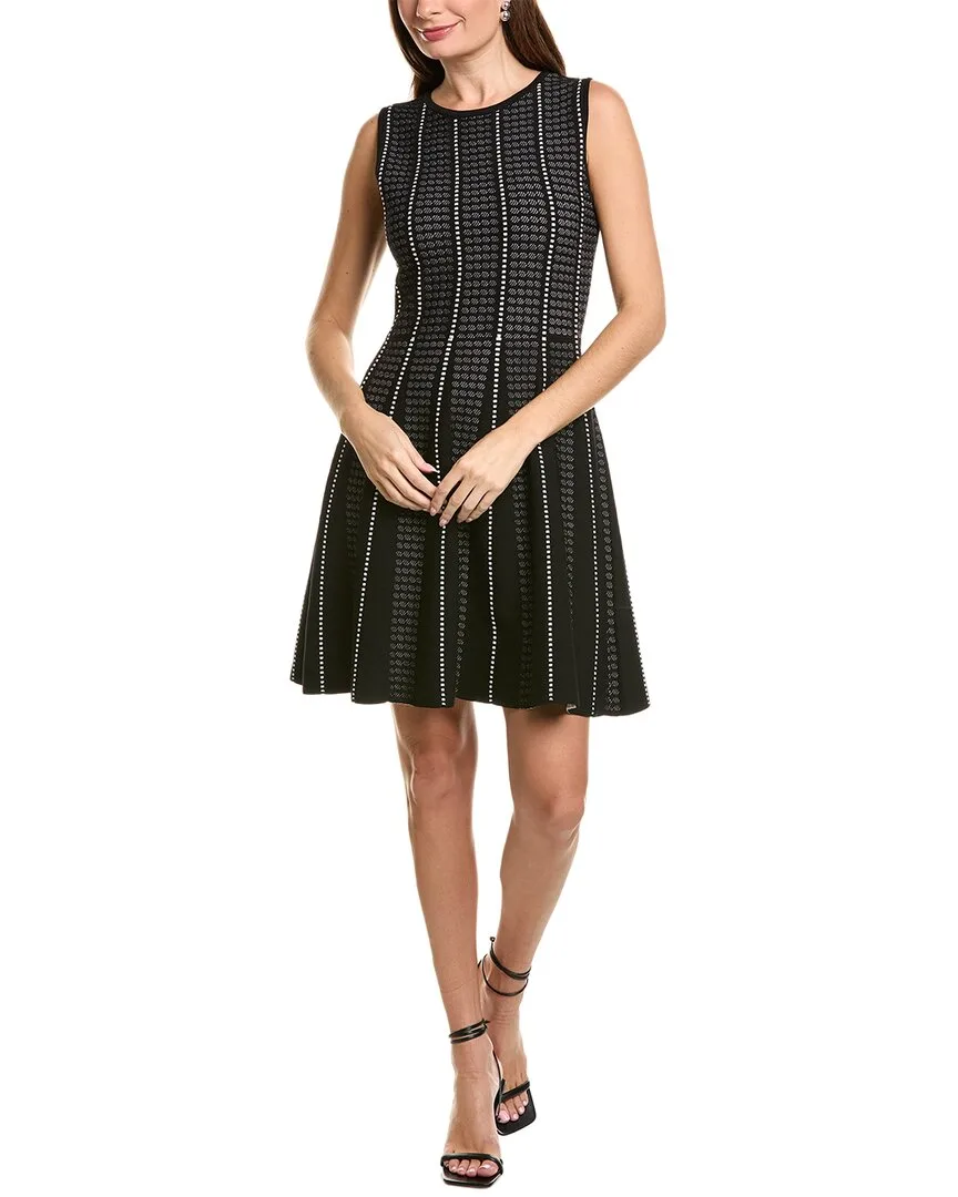 Jacquard Fit & Flare Knit Dress by Ellen Tracy