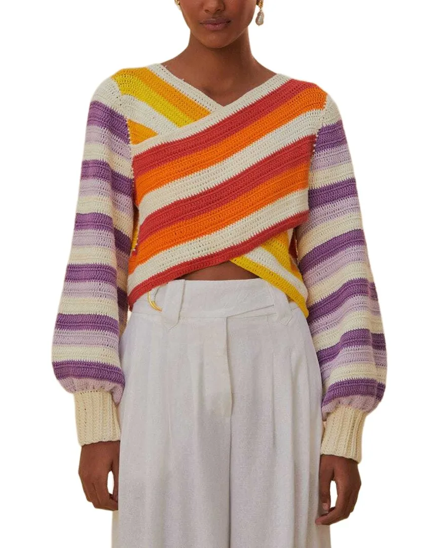 Sunset Stripes Crochet Sweater by FARM Rio