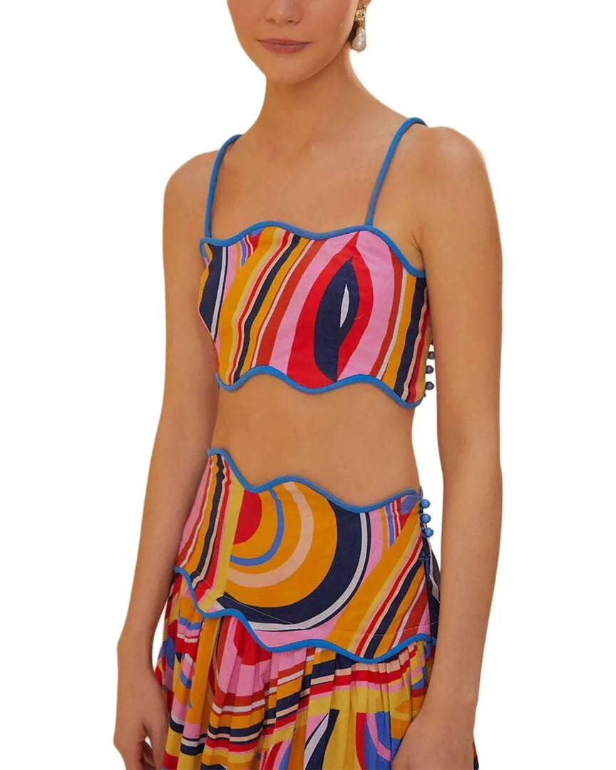 Multicolor Waves Crop Top by FARM Rio