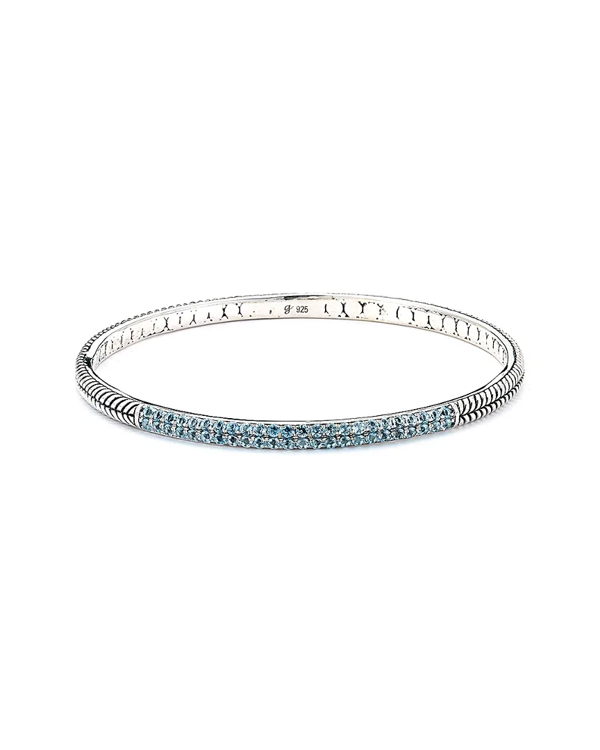 Silver Blue Topaz Bangle by Samuel B