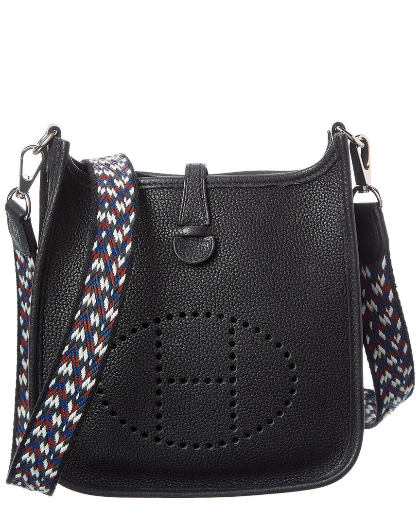 Black Taurillon Leather Mini Evelyne Shoulder Bag (authentic Pre-Loved) by Herms