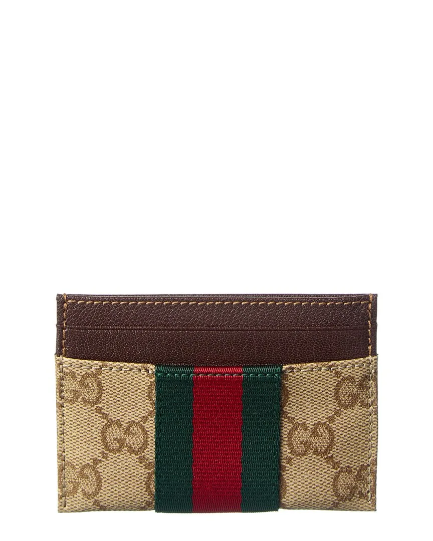 Web GG Canvas & Leather Card Case