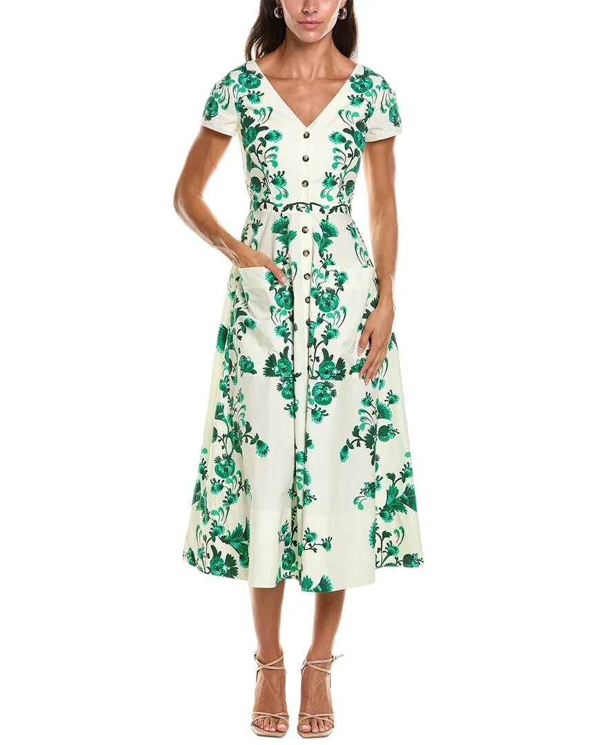 Zoey Poplin Midi Dress by Saloni