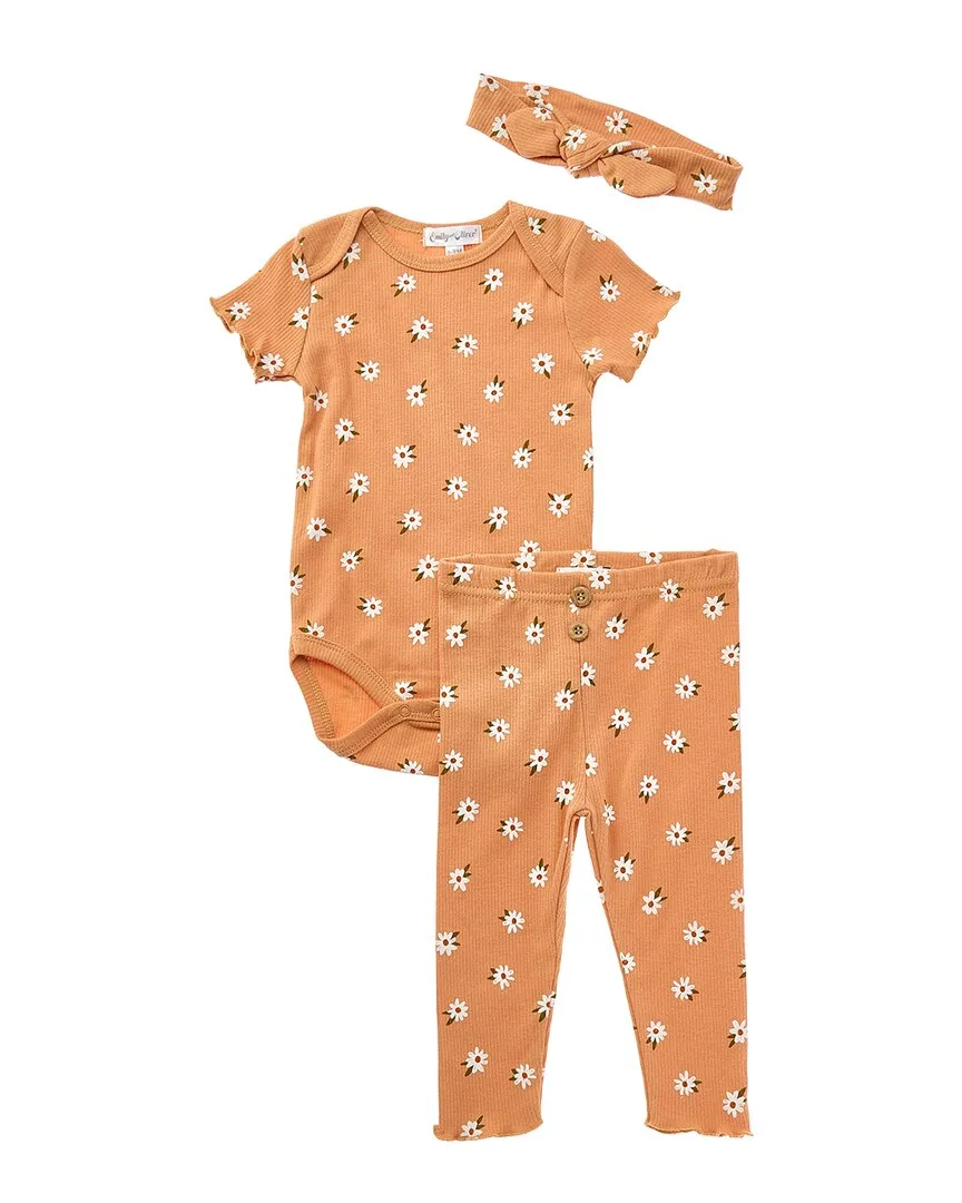 3Pc Ribbed Play Set with Headband by Emily & Oliver