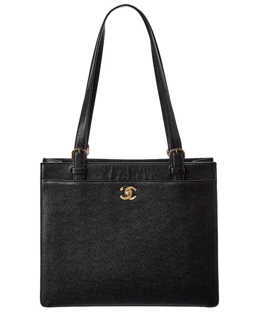 Black Caviar Leather Coco Mark Tote (authentic Pre-Loved) by CHANEL