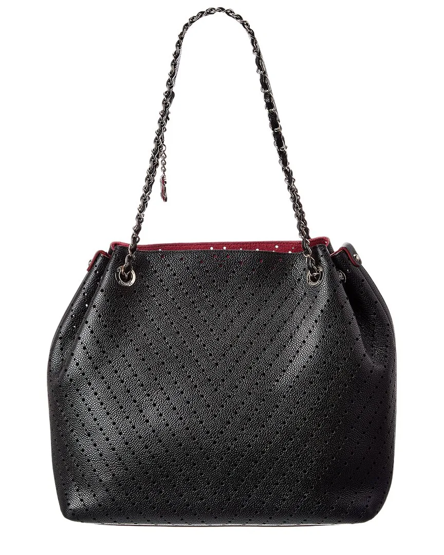 Black Calfskin Chain Shoulder Bag (authentic Pre-Loved) by CHANEL