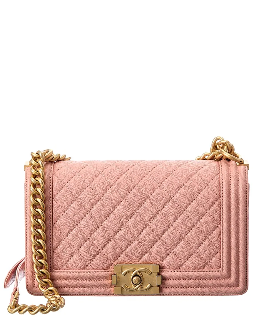Pink Caviar Leather Boy Flap Chain Shoulder Bag (authentic Pre-Loved) by CHANEL