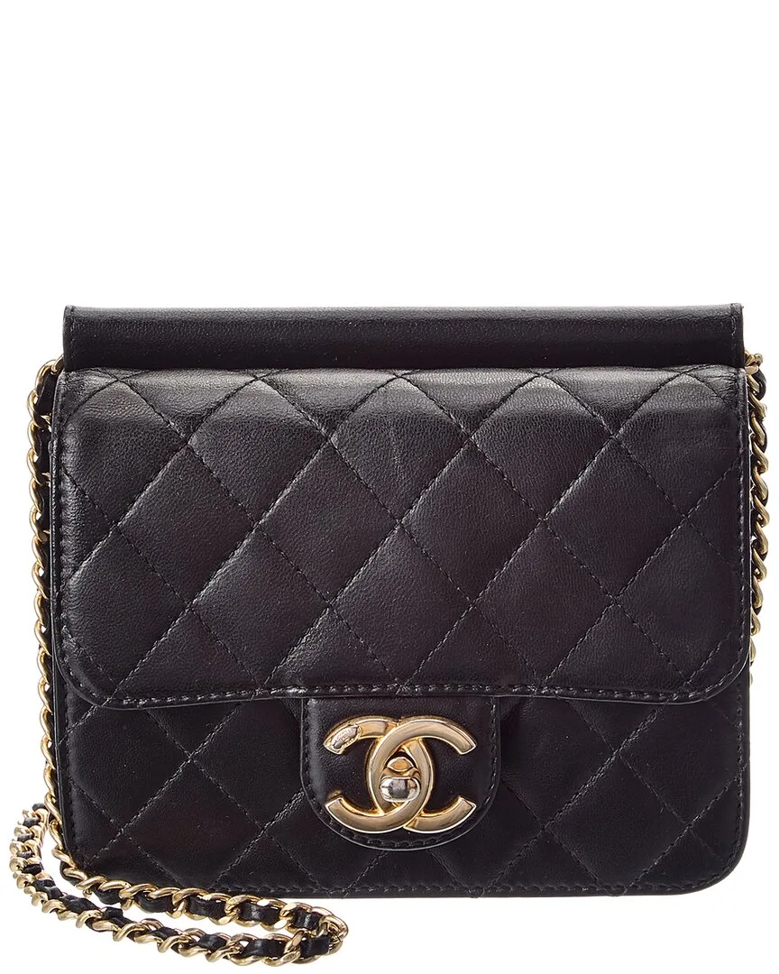 Black Lambskin Chain Shoulder Bag (authentic Pre-Loved) by CHANEL