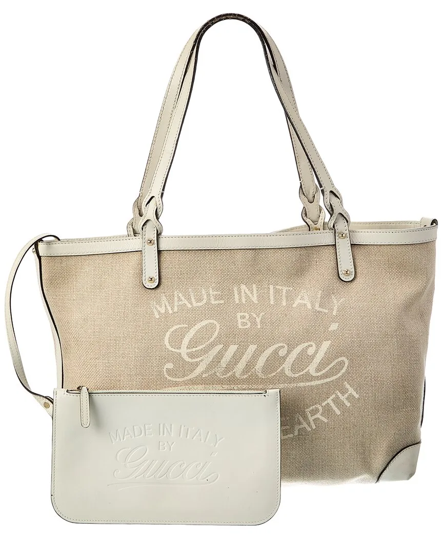 Neutral Canvas Kraft Tote (authentic Pre-Loved) by Gucci